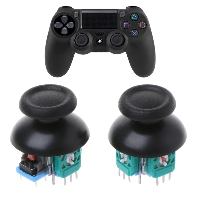 2Pcs 3D Analog Axis Joystick Module Potentiometer With Black Thumb sticks  For Playstation 4 PS4 Controller Repair Drop Shipping - AliExpress