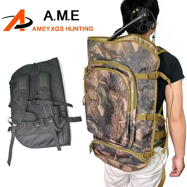 US $52.85 Black Camo Archery Compound Case 600D Nylon Backpack Hunting Shoulder Strike Prevention