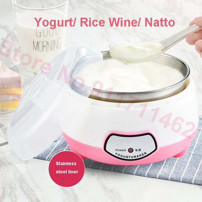 220V Multifunction Mini Electric Yogurt Maker Household DIY Yogurt Tools Natto Rice Wine Machine Stainless Steel Inner