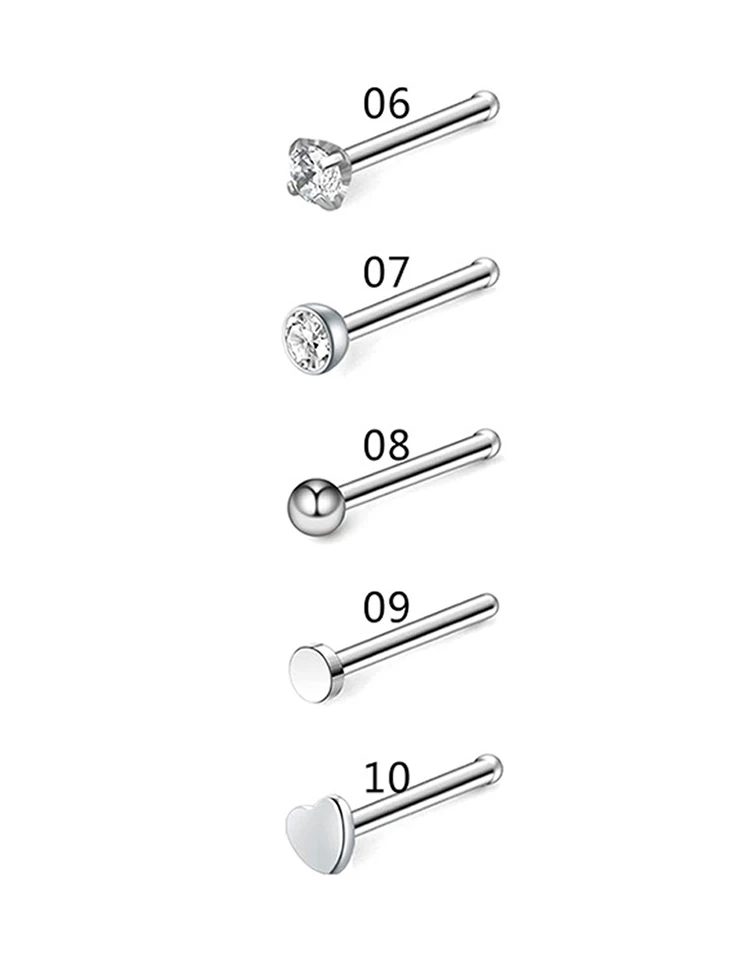 HONGTU Stainless Steel Nose Ring Studs Hoop for Women 20g Nose Ring CZ L Shape Nose Piercing Septum Piercing Body Jewelry Gift HONGTU Stainless Steel Nose Ring Studs Hoop for Women 20g Nose Ring CZ L Shape Nose Piercing Septum Piercing Body Jewelry Gift