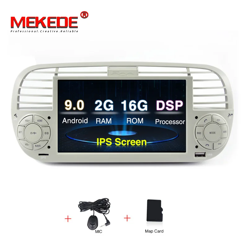 MEKEDE ips DSP 1024X600 Автомобильный gps Android 9,0 Bluetooth четырехъядерный автомобильный Dvd медиаплеер для FIAT 500 автомобильный радио мультимедиа - Цвет: model