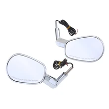 Боковые зеркала заднего вида с янтарным светодиодный поворотник для Harley VRSCF 09-17