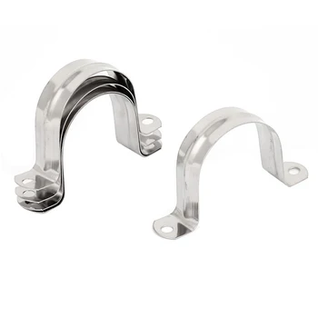 

5x Rigid Conduit 2-Hole Pipe Straps Clips Clamps for 50mm Dia Tube Silver