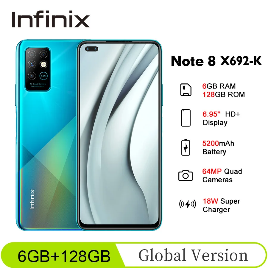 Infinix Helio G80 128GB 6GB WCDMA/GSM/LTE Adaptive Fast Charge Octa Core Face Recognition/fingerprint Recognition