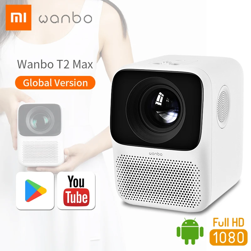 Wanbo Projector Global Version T2 Max LCD LED Mini Portable Beamer Full HD 1080P Home Office Cinema Theater TV XiaoMi Youpin