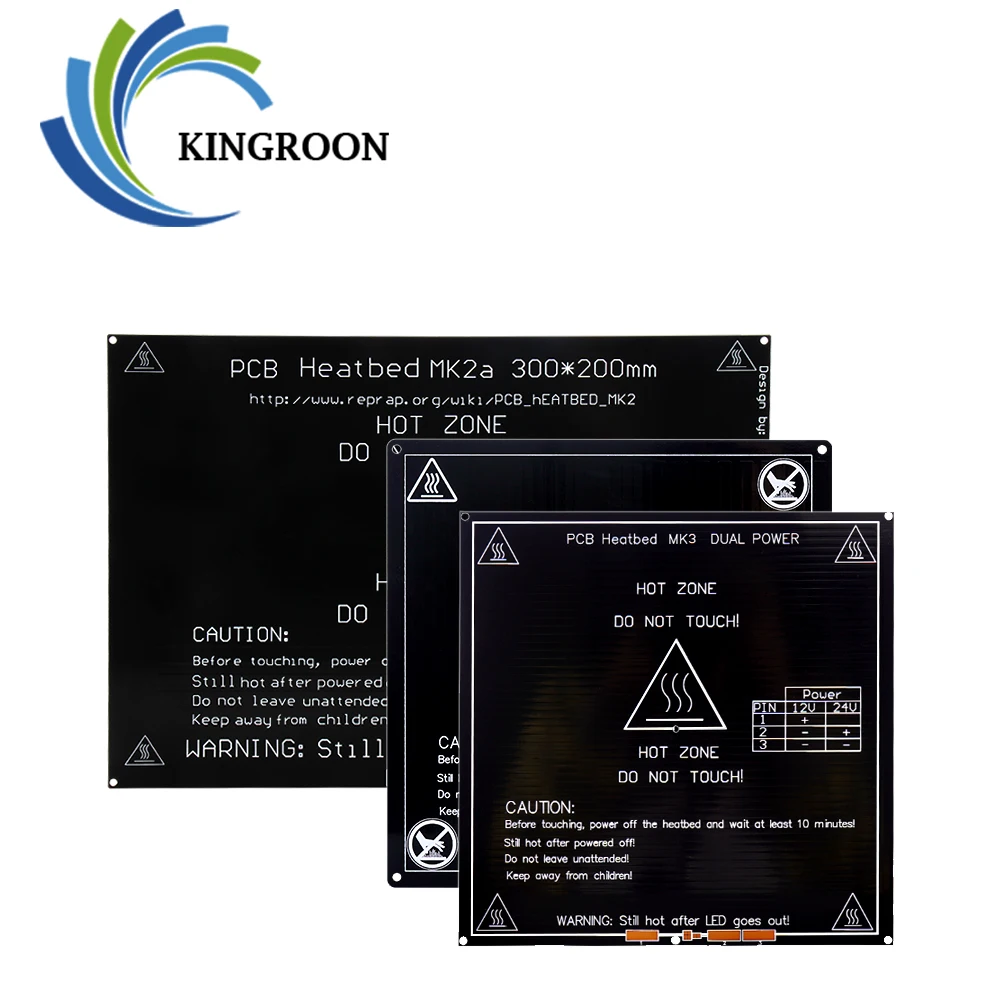 Подогреваемая платформа KINGROON для 3D принтера 12 В 24 MK2A MK3 214x214 мм x мм|hotbed 3d printer|24v heated bedheating aluminum plate |