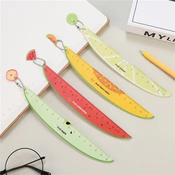

1 pcs Creative Fruit 15cm Ruler Children Colorful Plastic Drawing Ruler Learning Stationery Student Prize School Office Supplies