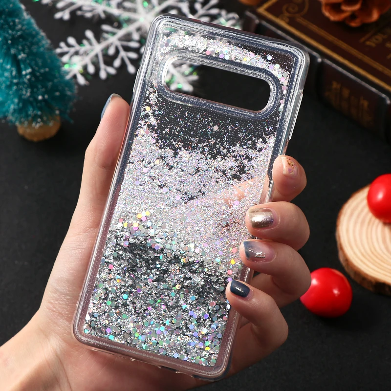 Блестящий песок чехол для samsung Galaxy Note 8 9 A50 S10 S9 S8 плюс A7 A9 A6 плюс A5 A7 Рождество год чехол в подарок