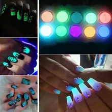 Женщина DIY ручной работы 10 неоновых цветов фосфоресцирующий Флуоресцентный порошок свечение ногтей в темноте искусство акриловые инструменты