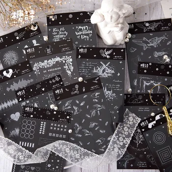 

30sets/lot Kawaii Stationery Stickers Ink white series Diary Decorative Mobile Stickers Scrapbooking DIY Craft Stickers