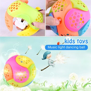 

Mini Flashing Ball Learning Developmental Entertainment Plastic 10cm Chromatic Flashing Rattle Funny Dance Ball