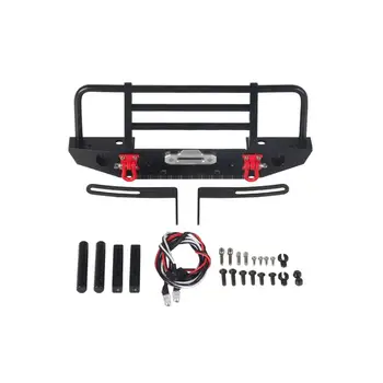 

RCtown Metal Front Bumper with Light for 1/10 RC Crawler Car Axial SCX10 90046 Traxxas TRX-4 TRX4