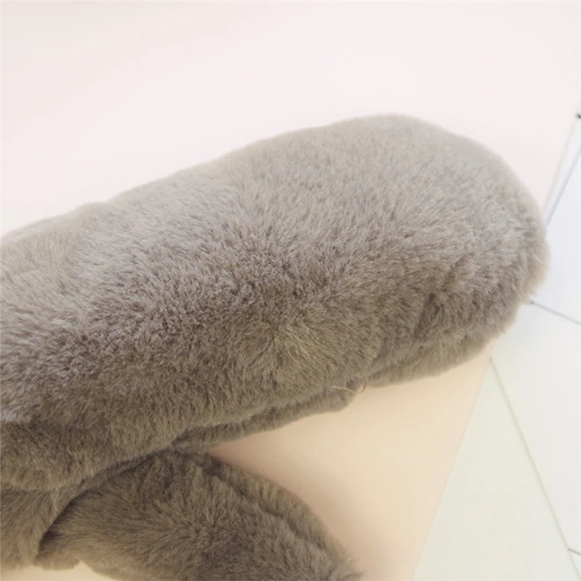 1 пара перчаток, женские зимние короткие плюшевые толстые теплые варежки с милыми флисовыми шариками, одноцветные перчатки для езды на велосипеде