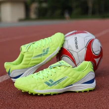 Футбольные кроссовки унисекс; Цвет зеленый, синий; футбольные кроссовки для мальчиков и девочек; высококачественные футбольные бутсы для дерна; обувь для футбола для мужчин и женщин