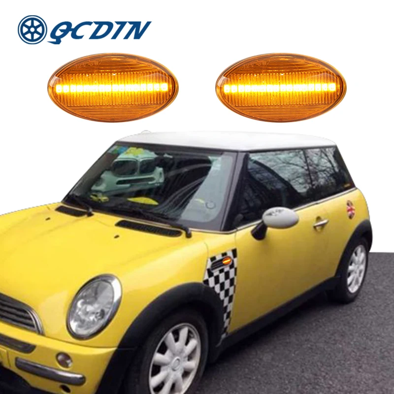 

QCDIN 2 шт. для BMW Mini Cooper для R50 R52 R53 2001-2006, боковой сигнал поворота, фонарь, фонарь, цветовая температура, сигнал поворота