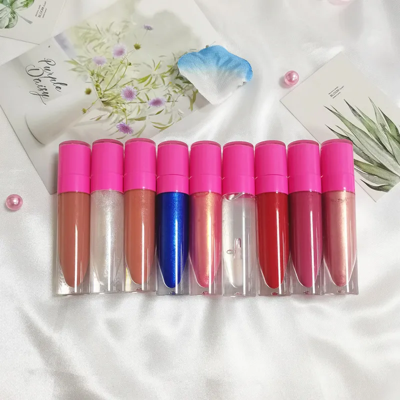 

Natural Waterproof Paint Matte Lip Glaze gold tube Mineral Lip Makeup Liquid Lipstick make your own label