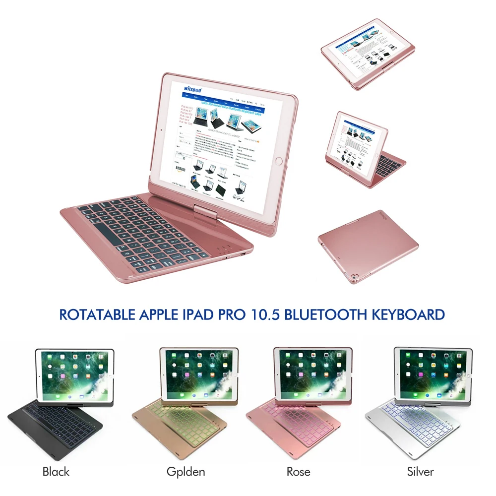 Алюминиевый 5 1 Bluetooth беспроводная клавиатура для iPad pro 10 &quot Premuim металлический