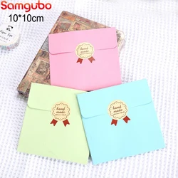 10*10cm 10pcs/lot Creative Blank Kraft Envelope For Card Letter Paper Gift Envelope Simple Color Mini Envelopes For Sticky Note