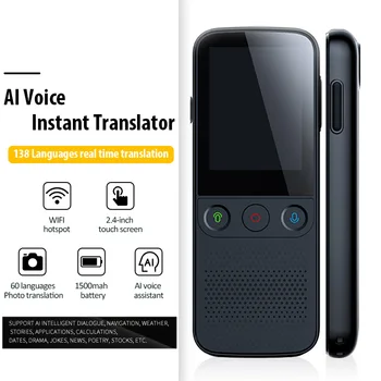 

T10 Pro Instant Translator Smart AI Voice 137 Language In Real Time Photo Translator WIFI Hotspot 2.4-inch Portable Offline