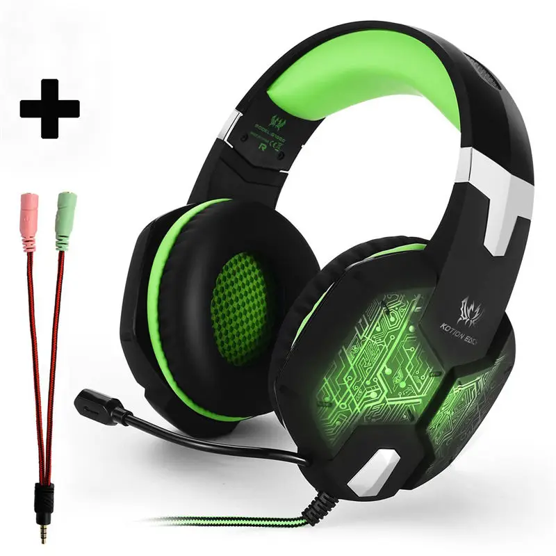 Headphone and Cable Большие проводные игровые наушники для компьютера пк с микрофоном шумоподавлением игровая гарнитура для компьютера компьютерные наушники игровые - Цвет: Headphone and Cable