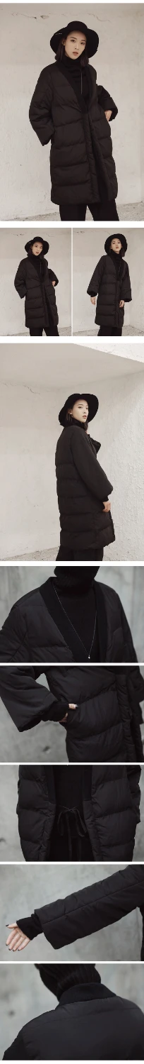 ZURICHOUSE Женская парка модная с v-образным вырезом на шнуровке дизайн уличный стиль плюс размер пальто с хлопковой подкладкой Длинная зимняя куртка для женщин
