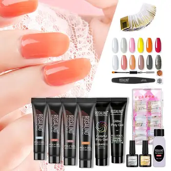 

Polygel Nail Kit Builder Gel Nail Tip Form Quicking Building Nail Art Tools Kit Nail Extensions Hard Jelly Gel Manicure Set