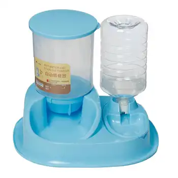 

New 4L+2.5L Dog Cat Large Automatic Feeder Drinker Food Water Dispenser Pet Bowl Dish