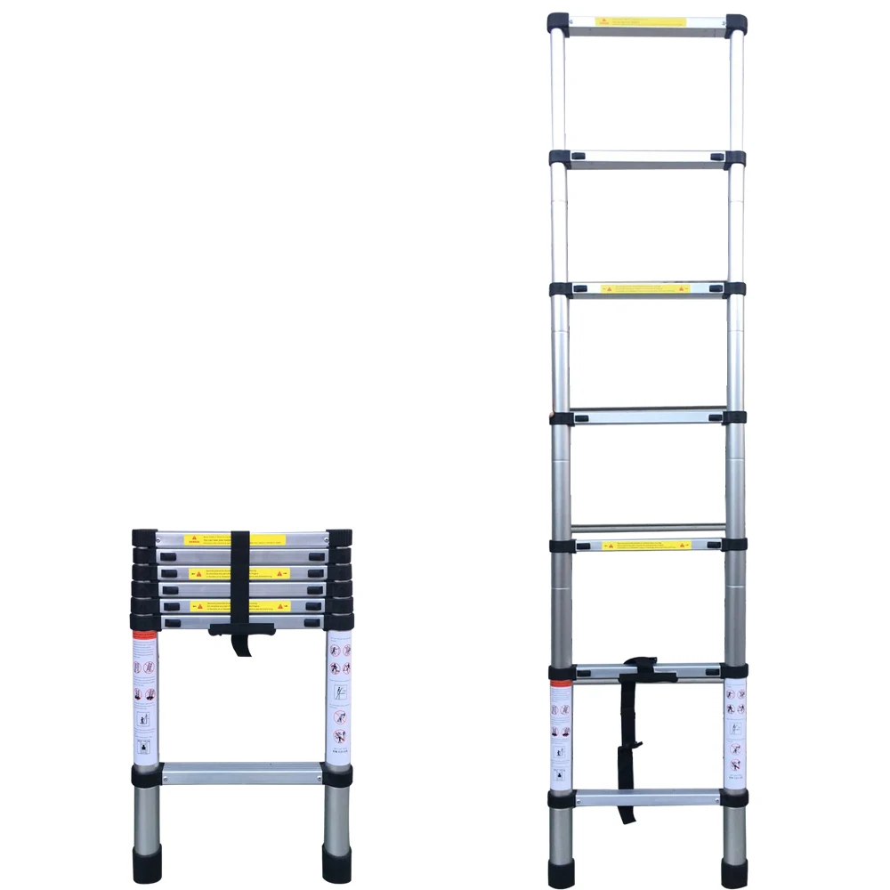 

6.56FT(2m) Household Foldable Aluminium Alloy Ladder 7Steps Extension Ladders Extendable Telescoping Portable Ladder