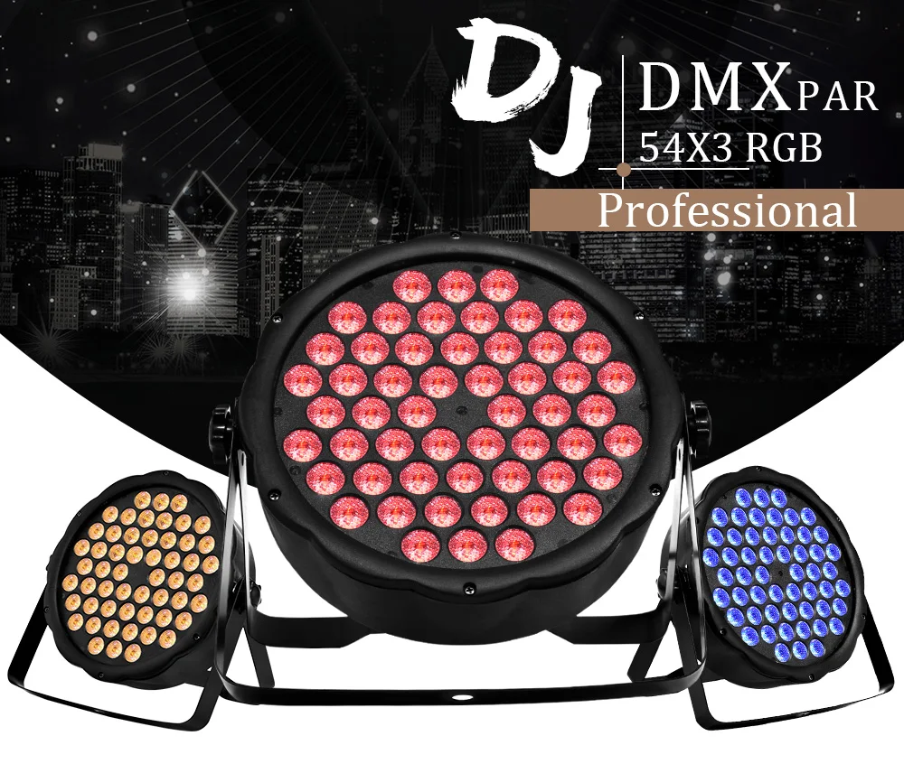 Светодиодный светильник 54x 3W RGBW с эффектом луча, светильник для дискотеки, DMX, профессиональный светодиодный светильник для сцены, Par, вечерние, для шоу, DJ, бар, Par, светодиодный светильник