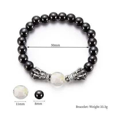 Natural Black Obsidian Hematite Stone Beads Bracelets For Magnetic Health Protection Women Jewelry Beads Bracelet For Women Men