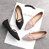 Women Flats Pink Black Pure Color Plus Small Size 33 34 Large 42 43 44 45 Suede Leather Pointed Toe Office Lady Flat Heel Shoes ► Photo 1/5