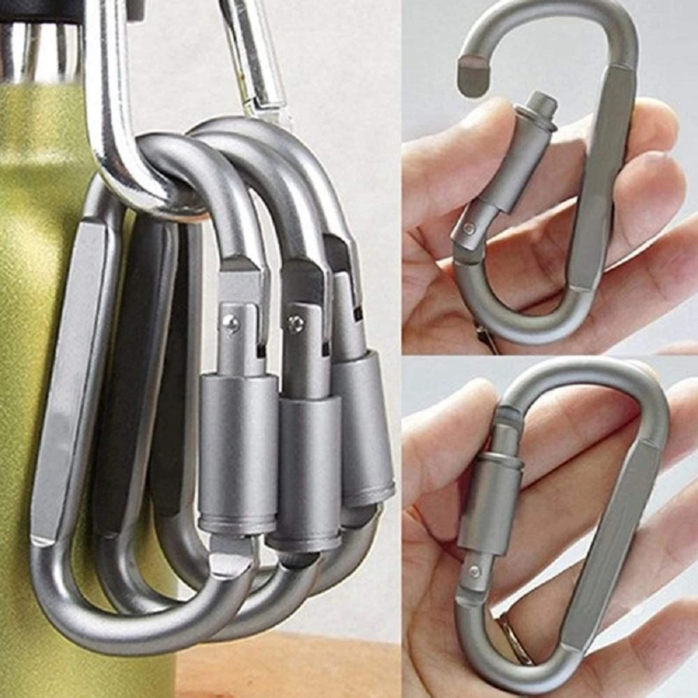 Climbing Buckle Climbing Carabiner Outdoor Survival D-ring Locking Alloy Aluminum Screw Lock Hanging Hook Buckle Karabiner Mountaineering Camping Equipment