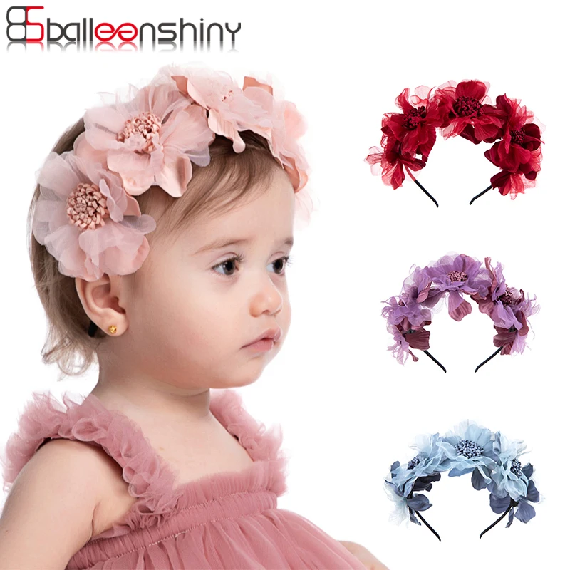 Baby Headband Baby Girls Crown Headband Princess Hair Accessories Kids Bridal Floral 0-3years Child Photo Tools hair accessories hair headband accessories baby headband set
