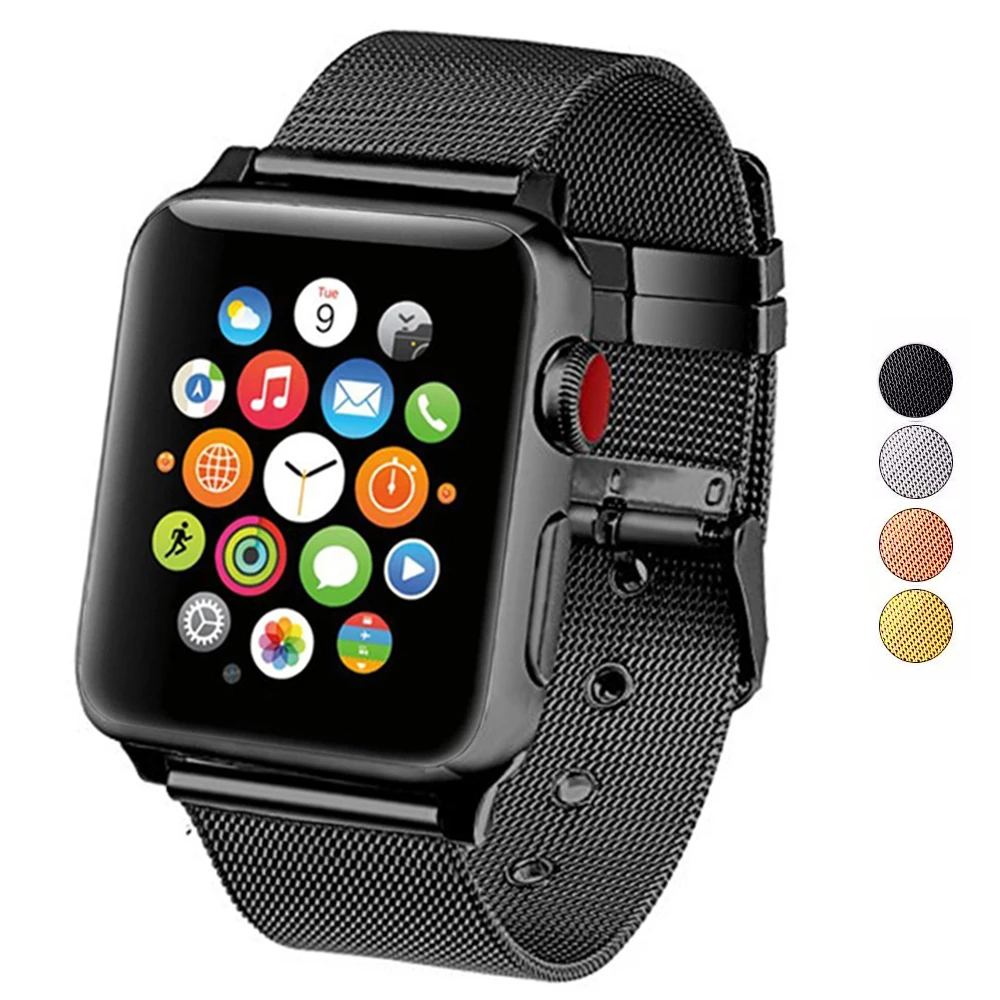 Качество Миланский ремешок для наручных часов Apple Watch версии 4 40 мм 44