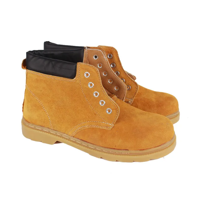 

[Shun Po] Suede Mid-top Cowhide Safety Shoes Rubber Sole Anti-slip Oil Resistant Smashing Suede Safety Shoes