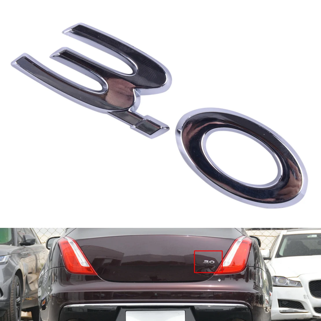 Chrome Letters X F Car LOGO Trunk Rear Badge Emblem Decal Sticker for Jaguar XF