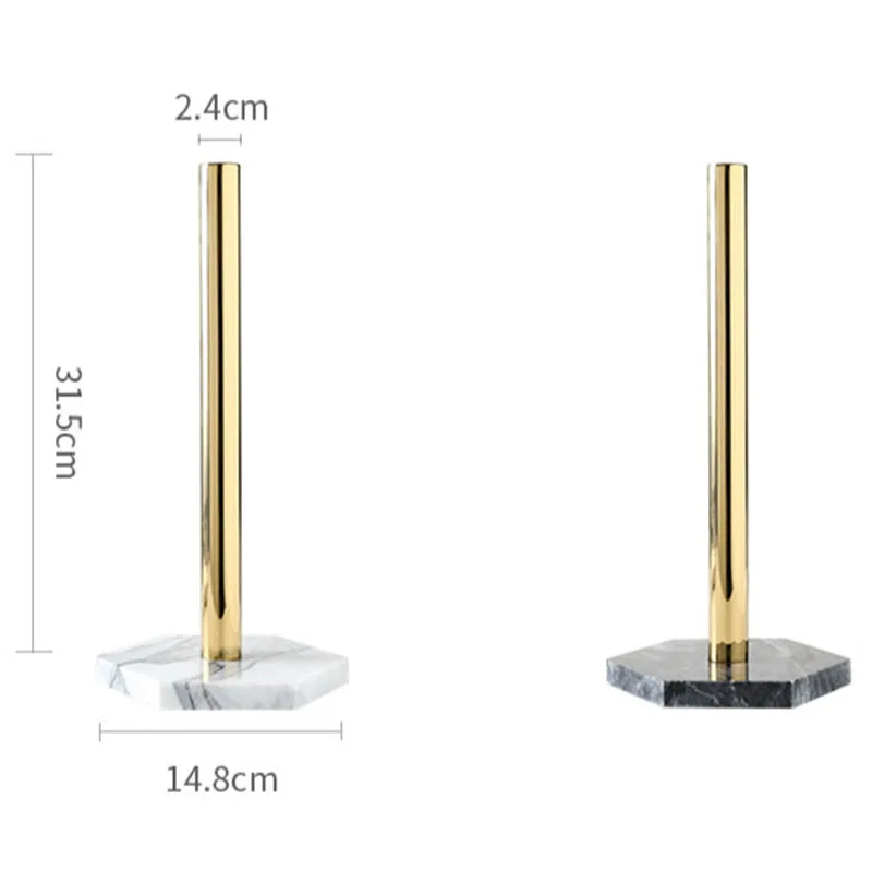 Natural Marble Gold-Plated Kitchen Paper Towel Holder Roll Holder Desktop Jewelry Storage Shelf