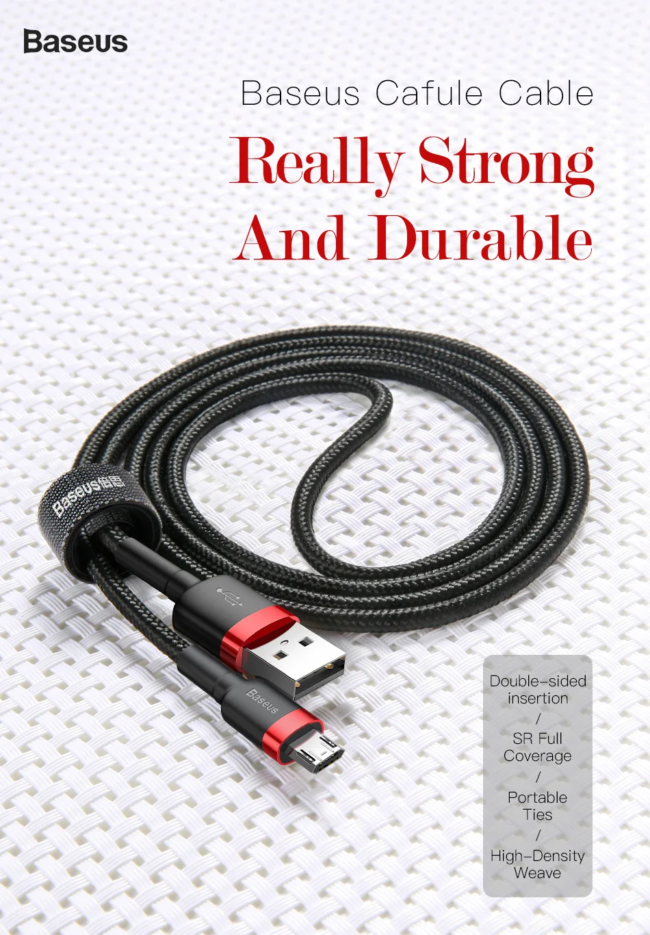 Baseus Micro USB кабель для Xiaomi Redmi Реверсивный 0,5 м 1 м 2 м 3M Micro USB кабель для зарядки и передачи данных для телефонов samsung Быстрая зарядка