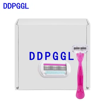 

DDPGGL 1Handle 2Blades Safety Beauty Manual Stainless Steel Blade Shaving Women 4 Layers Blades Shaver Razor Replacement Head