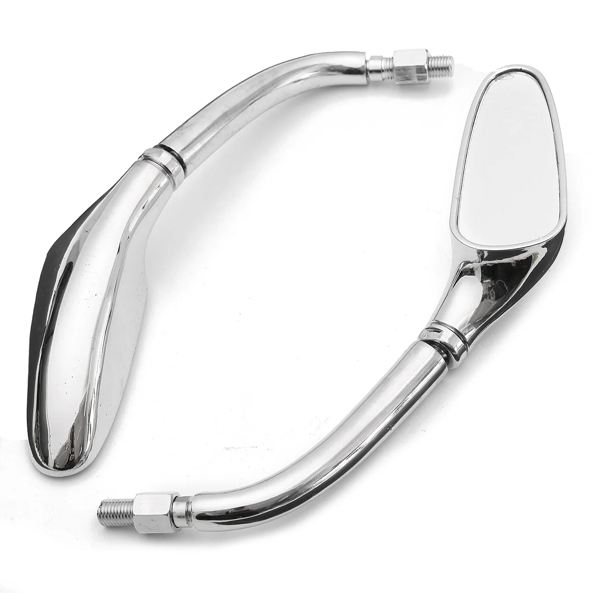 

1 Pair Chrome Streamline Motorcycle Motorbike Rearview Side Mirrors for Davison/Sportster/Honda/Kawasaki/Suzuki/Yamaha V-Star