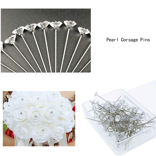 50pcs Diamond Crystal Head Sewing Pins Corsage Pins Wedding Party  Decorations Straight Pins DIY Apparel Sewing accessories - AliExpress