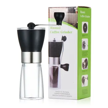 

Hand Coffee Machine Home Coffee Grinder Manual Pepper Mill Coffee Grinder Transparent Powder Bin Grinder