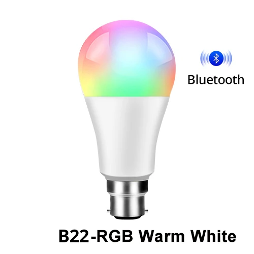 Беспроводной Bluetooth умный светодиодный светильник E27/B22 15 Вт Wifi умный светильник с регулируемой яркостью Домашний Светильник ing Quarto APP светодиодный светильник с дистанционным управлением - Испускаемый цвет: B22 RGB Warm White