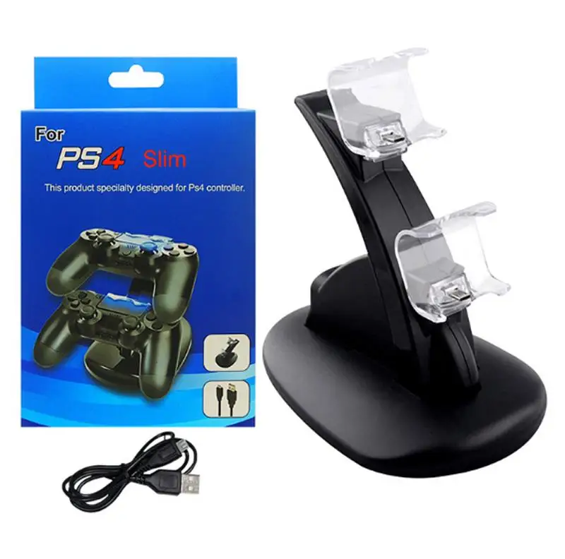 Контроллер Зарядное устройство Док-станция светодиодный двойной USB PS4 зарядная подставка Подставка для sony Playstation 4 PS4/PS4 Pro/PS4 Slim Conolletrr