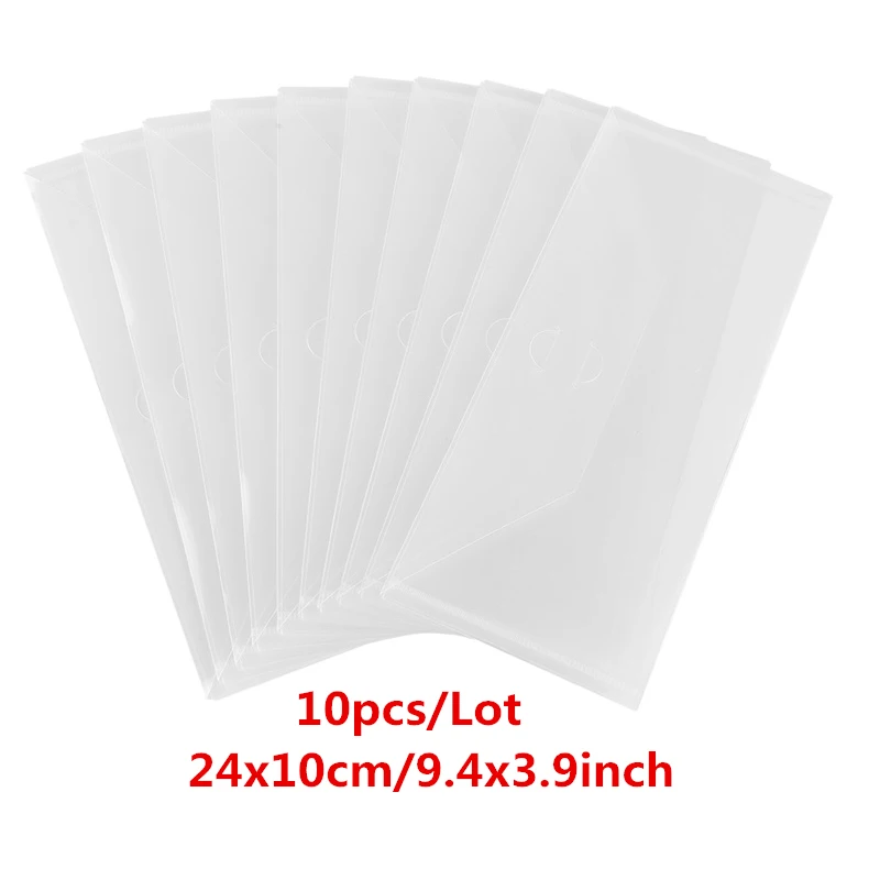 10pcs/set 10x24cm Slimline Storing Bags Transparent Plastic Folder Bag For Storage Cutting Dies Embossing Organizer Holders 2020
