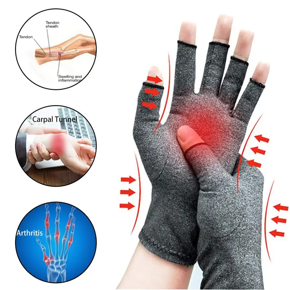 1 Pair Compression Wrist Support Joint Pain Relief Hand Brace Arthritis Gloves Women Men Therapy Wristband Braces Supports Aliexpress