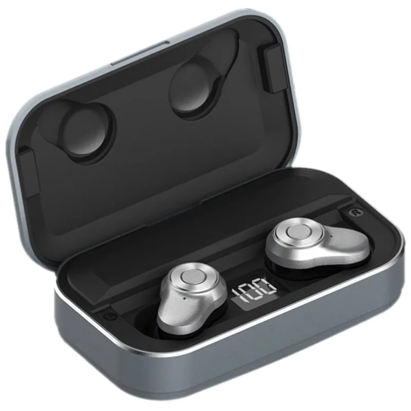 Silver Мини Tws 5,0 Bluetooth 8D стерео наушники беспроводные наушники Ipx7 водонепроницаемые наушники спортивные наушники с 3500 мАч внешним аккумулятором - Цвет: Silver