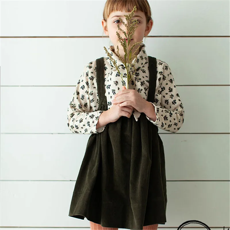 Soor Ploom/детское красивое зимнее платье на бретельках; вельветовые джинсовые платья-пачки; Модная одежда для маленьких девочек; зимнее платье для детей