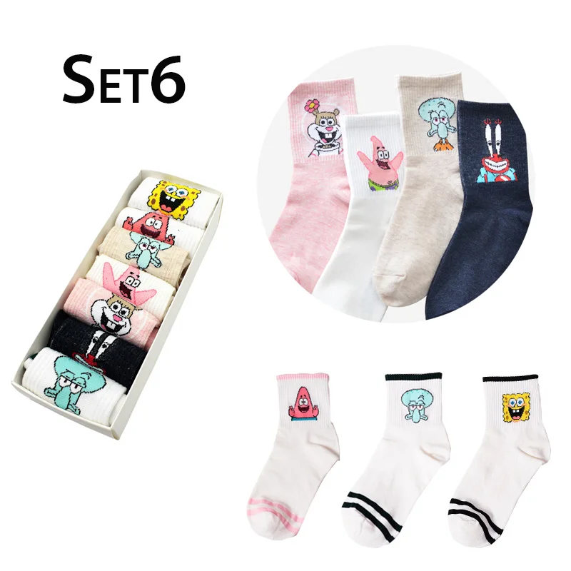 SP&CITY, 7 пар, Харадзюку, Женские Короткие хлопковые носки с забавным рисунком, цветные хипстерские носки по щиколотку, красивые студенческие Повседневные носки - Цвет: 6