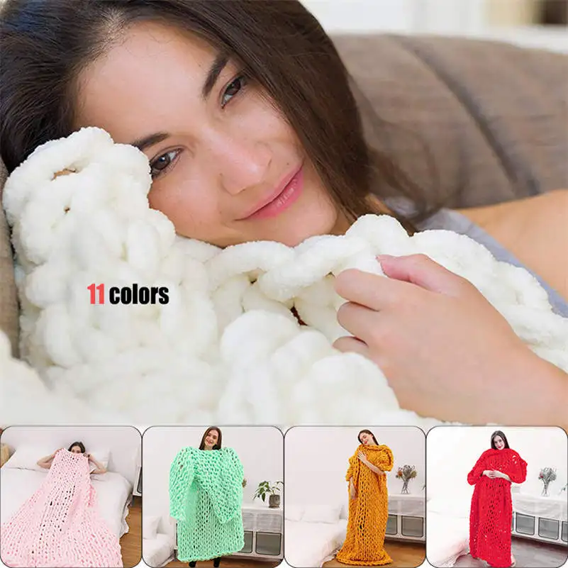 Одеяло из синели вязаное шерстяное ткачество теплое пледы одеяло для кровати диван